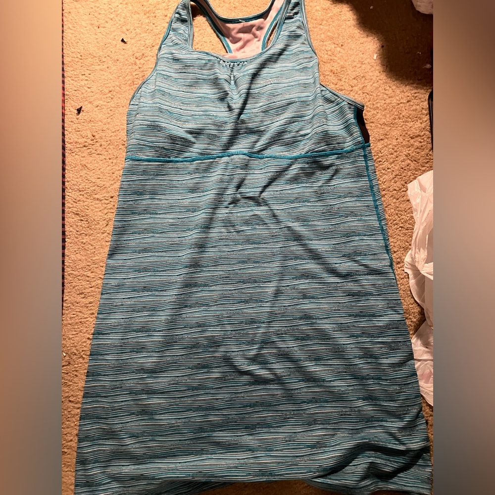 Skirt sports Blue Striped Sleeveless Dress